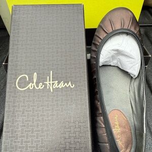 Cole Haan grey metallic flat